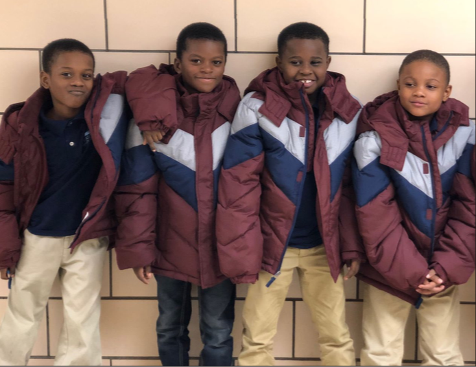 Students with new jackets